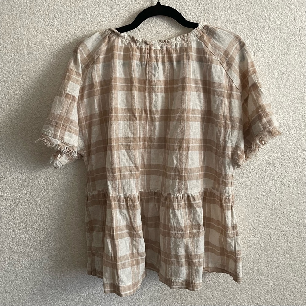 Pilcro Anthropologie Bette Babydoll Frayed Blouse - Picture 4 of 9